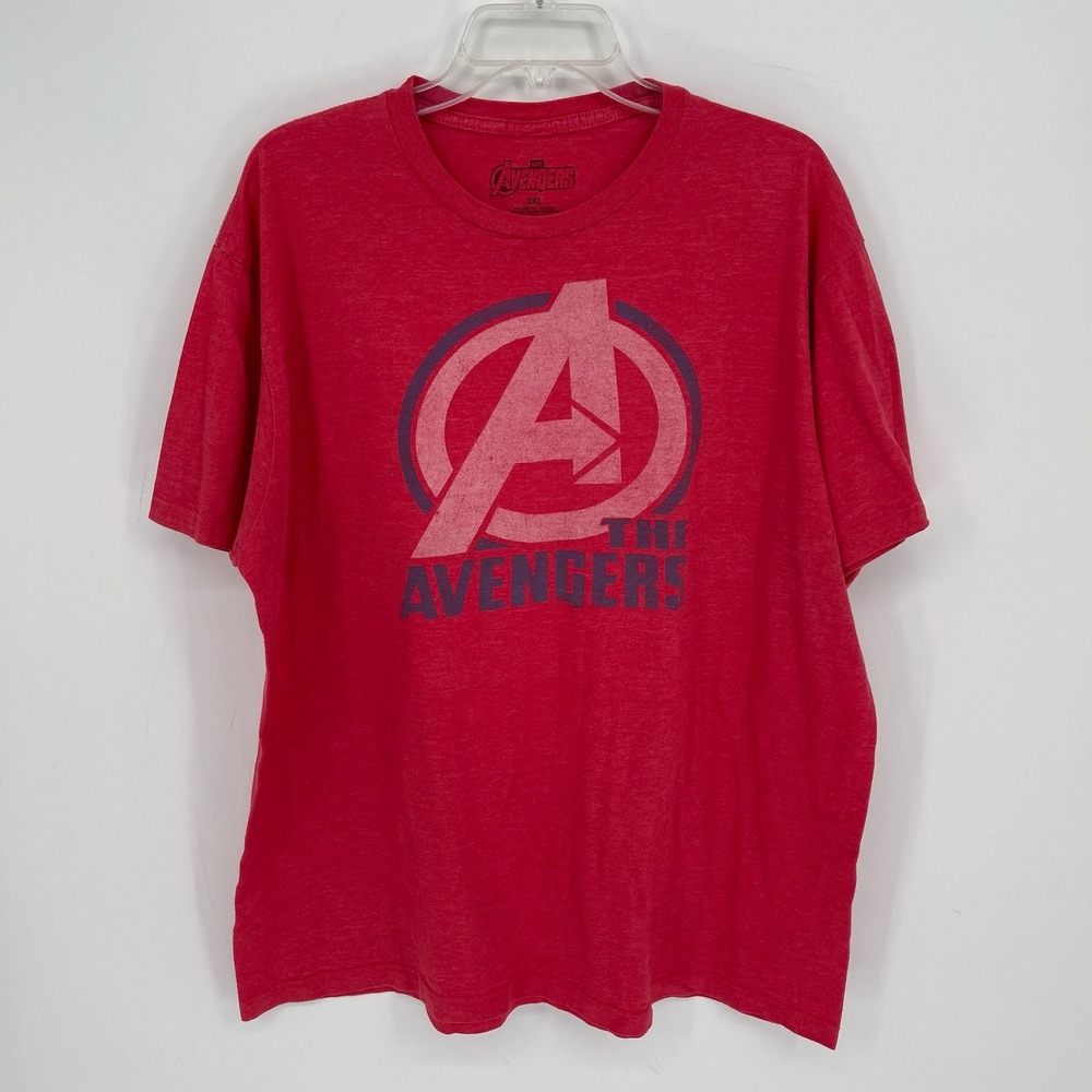 Marvel Avengers Men's Red Graphic Logo Crewneck Short‎ Sleeve T-Shirt Size 2XL